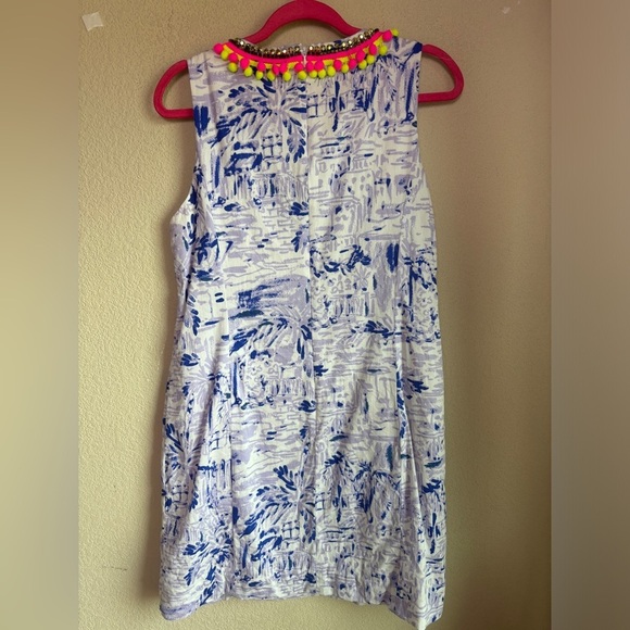 Lilly Pulitzer Mila Pom Pom Trim Shift Dress in Lilac Verben Rock The Dock 14 - Picture 10 of 10